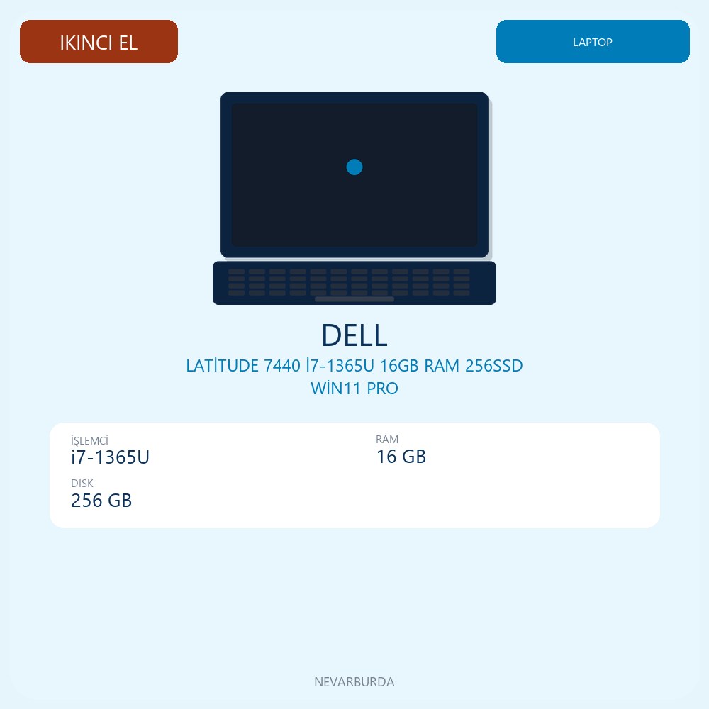 LATİTUDE 7440 İ7-1365U 16GB RAM 256SSD WİN11 PRO