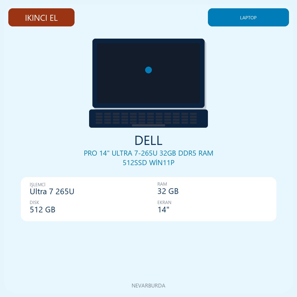 PRO 14" ULTRA 7-265U 32GB DDR5 RAM 512SSD WİN11P