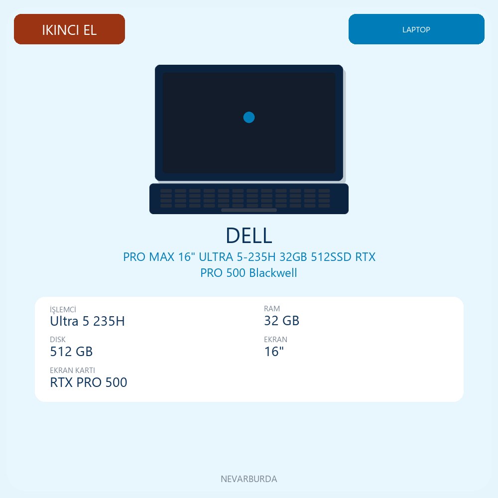 PRO MAX 16" ULTRA 5-235H 32GB 512SSD RTX PRO 500 Blackwell