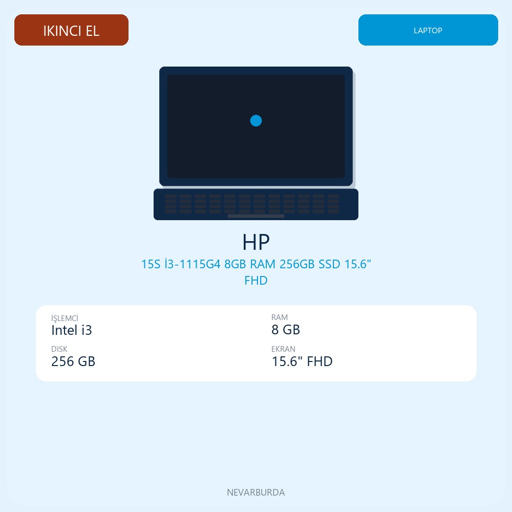 15S İ3-1115G4 8GB RAM 256GB SSD 15.6" FHD