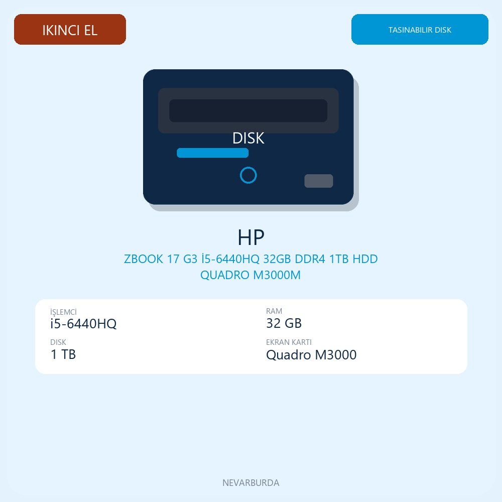 ZBOOK 17 G3 İ5-6440HQ 32GB DDR4 1TB HDD QUADRO M3000M