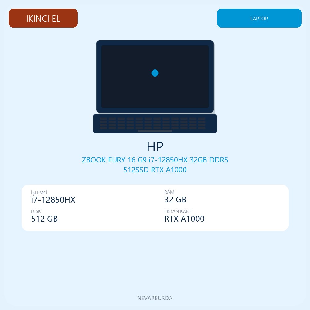 ZBOOK FURY 16 G9 i7-12850HX 32GB DDR5 512SSD RTX A1000