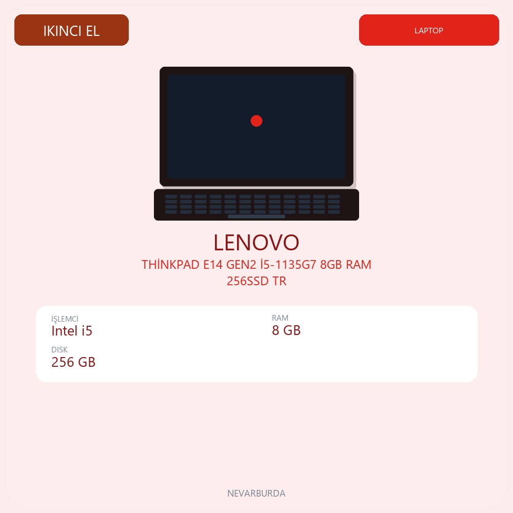 THİNKPAD E14 GEN2 İ5-1135G7 8GB RAM 256SSD TR