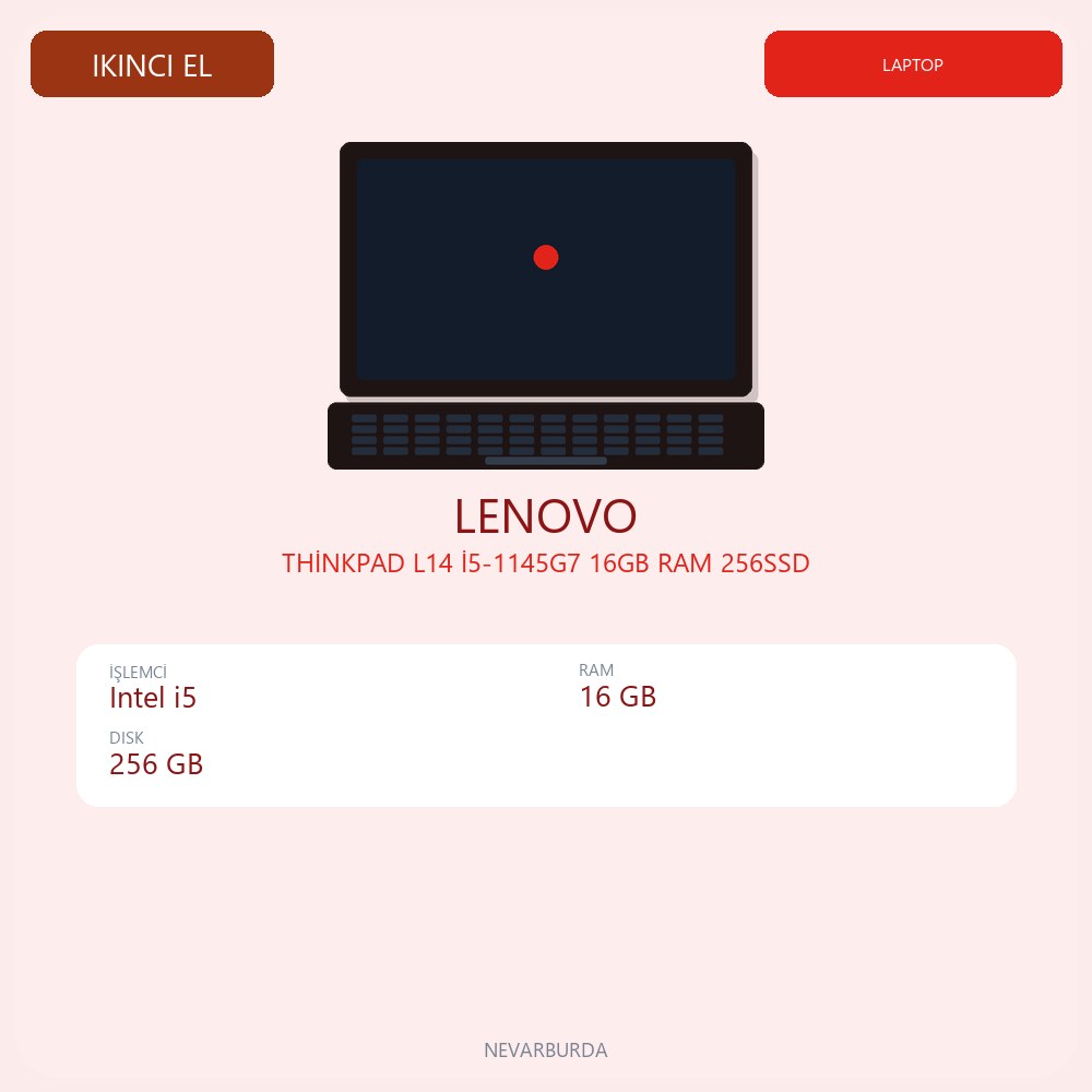 THİNKPAD L14 İ5-1145G7 16GB RAM 256SSD