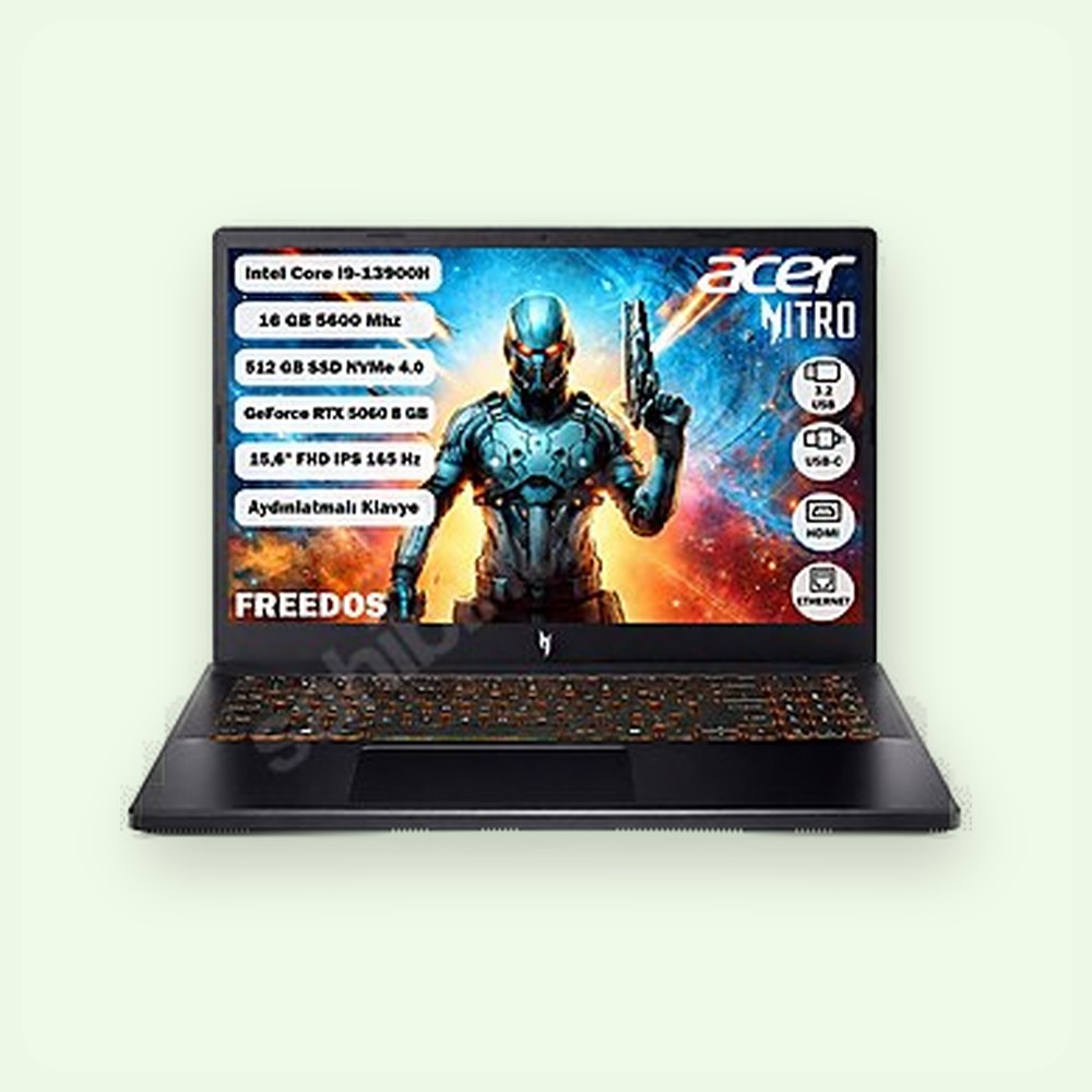NİTRO İ9 13900H 16GB 512SSD RTX5060 165Hz KAPALI KUTU TR