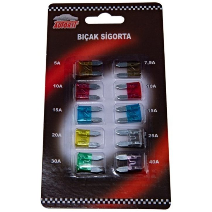Autokit BIÇAK SİGORTA 10 LU SET MİNİ JAPON (j)