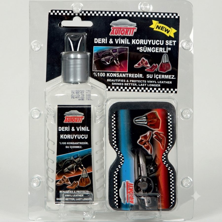 Autokit DERİ & VİNİL KORUYUCU SET SÜNGERLİ 2' Lİ ( KUTULU)