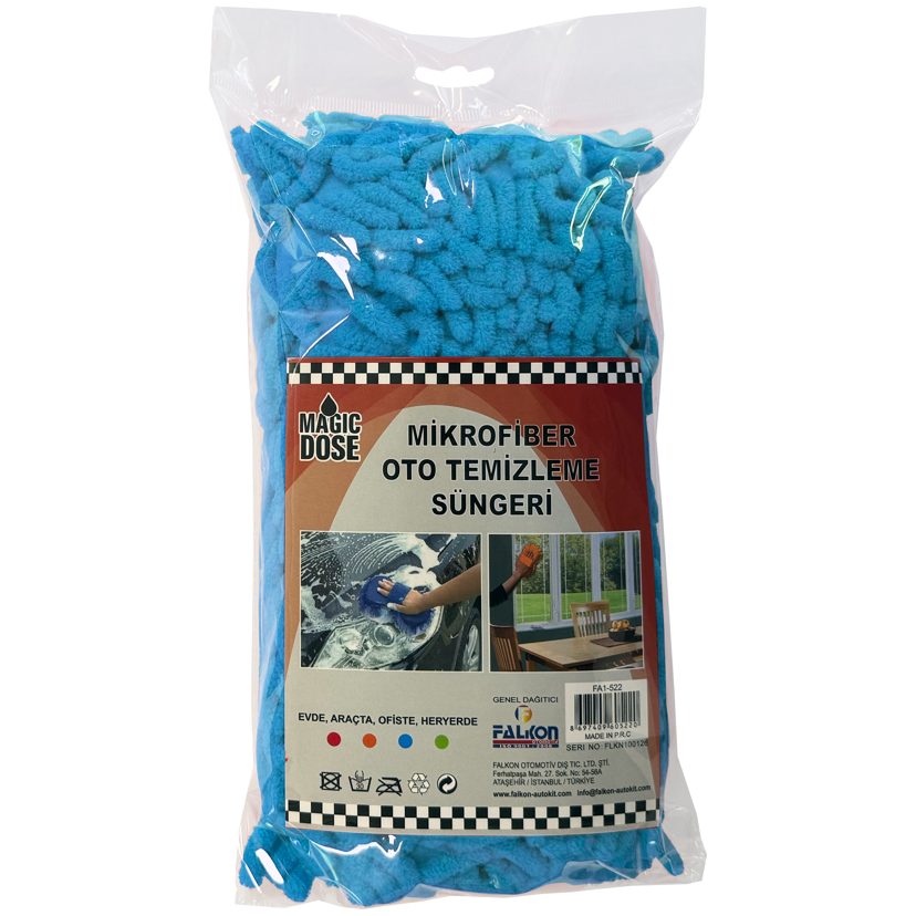 Magic Dose MİKROFİBER OTO TEMİZLEME SÜNGERİ (mavi)