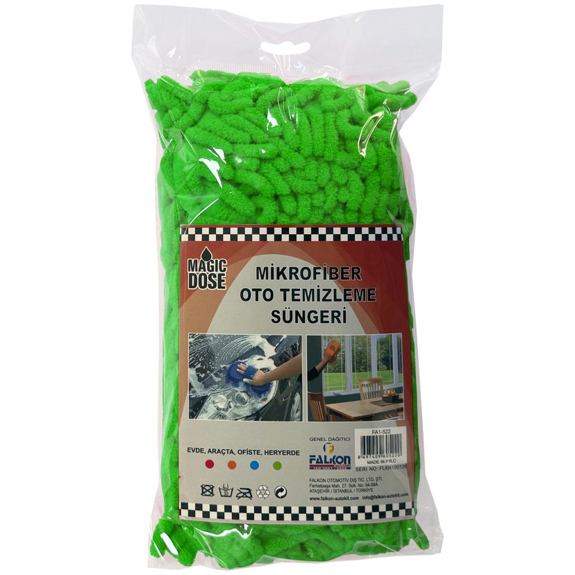 Magic Dose MİKROFİBER OTO TEMİZLEME SÜNGERİ (yeşil)