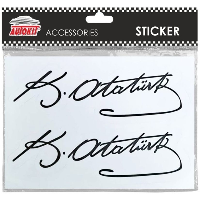 Autokit K. ATATÜRK İMZA STICKER BÜYÜK BOY 20*14 CM