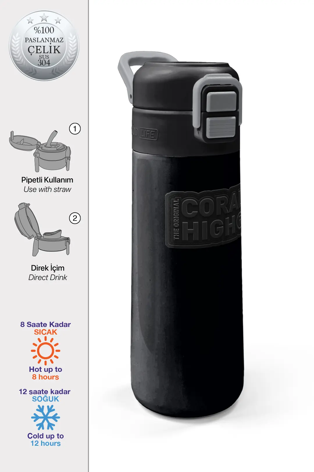 SMS 31827 MATARA ÇELİK 500ML CORAL HIGH