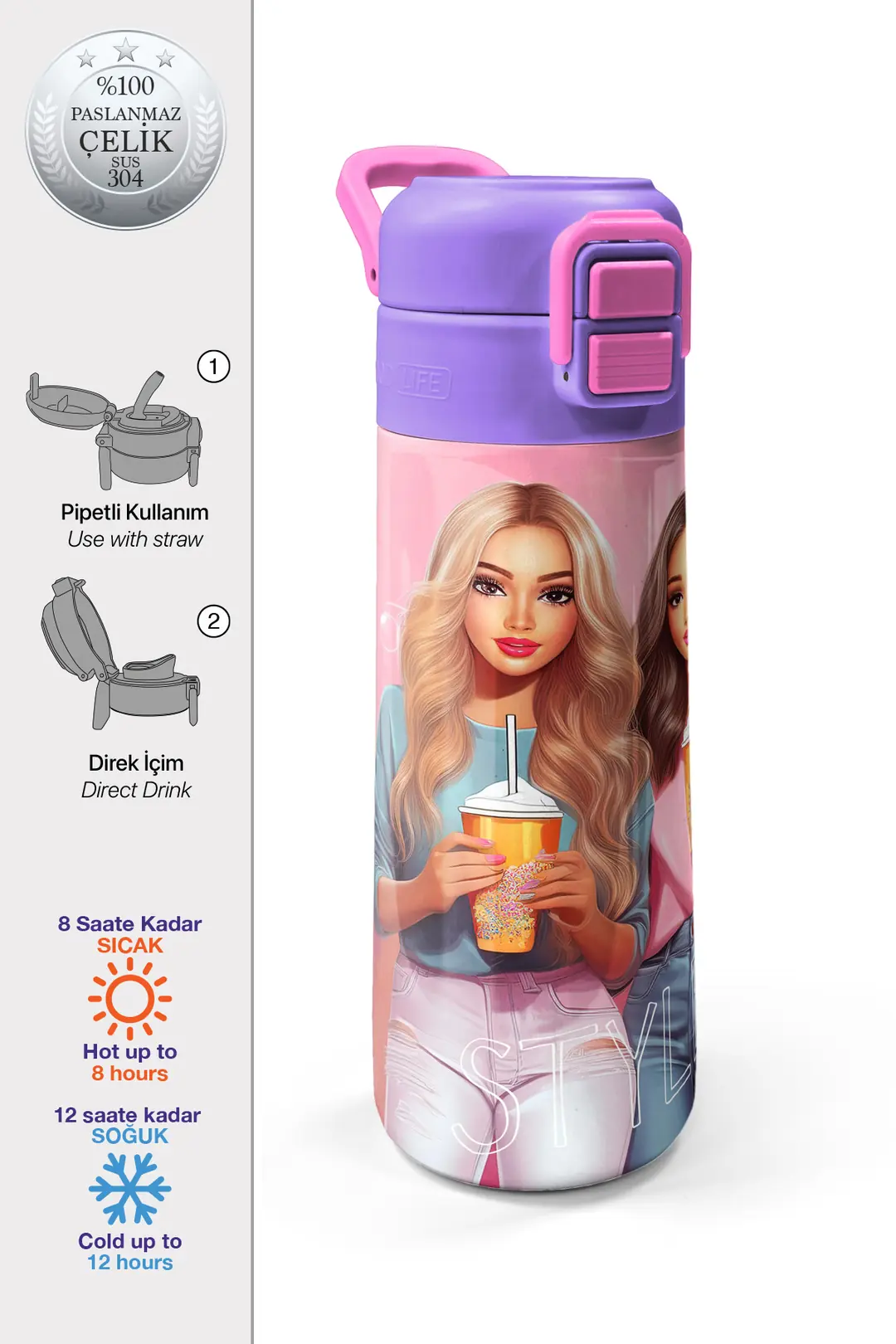 SMS 31869 MATARA ÇELİK 500ML CORAL HIGH