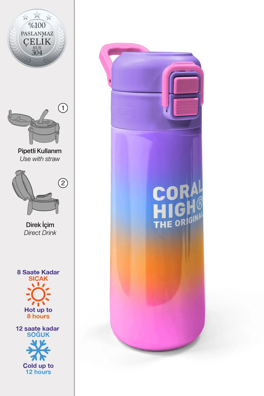SMS 31875 MATARA ÇELİK 500ML CORAL HIGH
