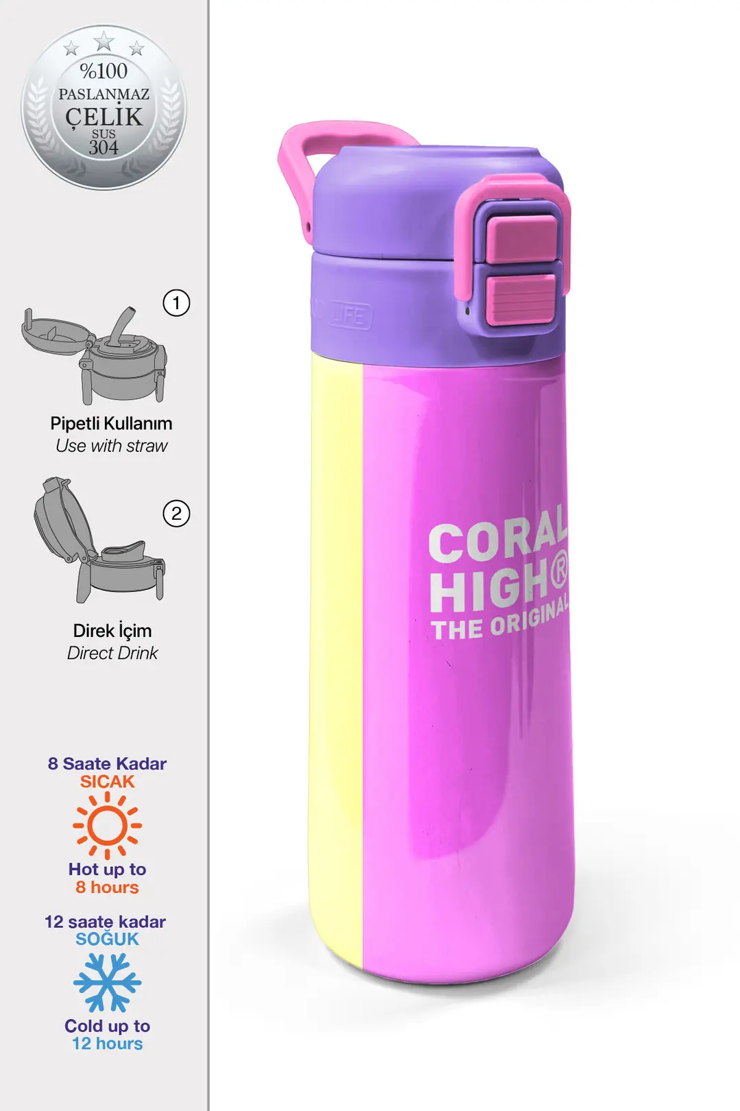 SMS 31876 MATARA ÇELİK 500ML CORAL HIGH