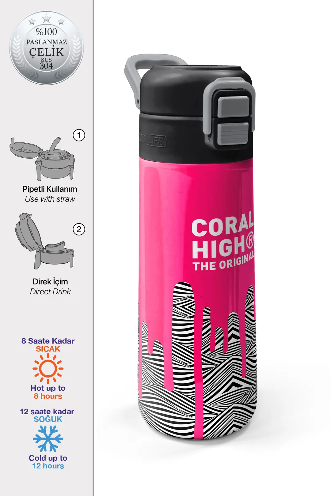 SMS 31878 MATARA ÇELİK 500ML CORAL HIGH
