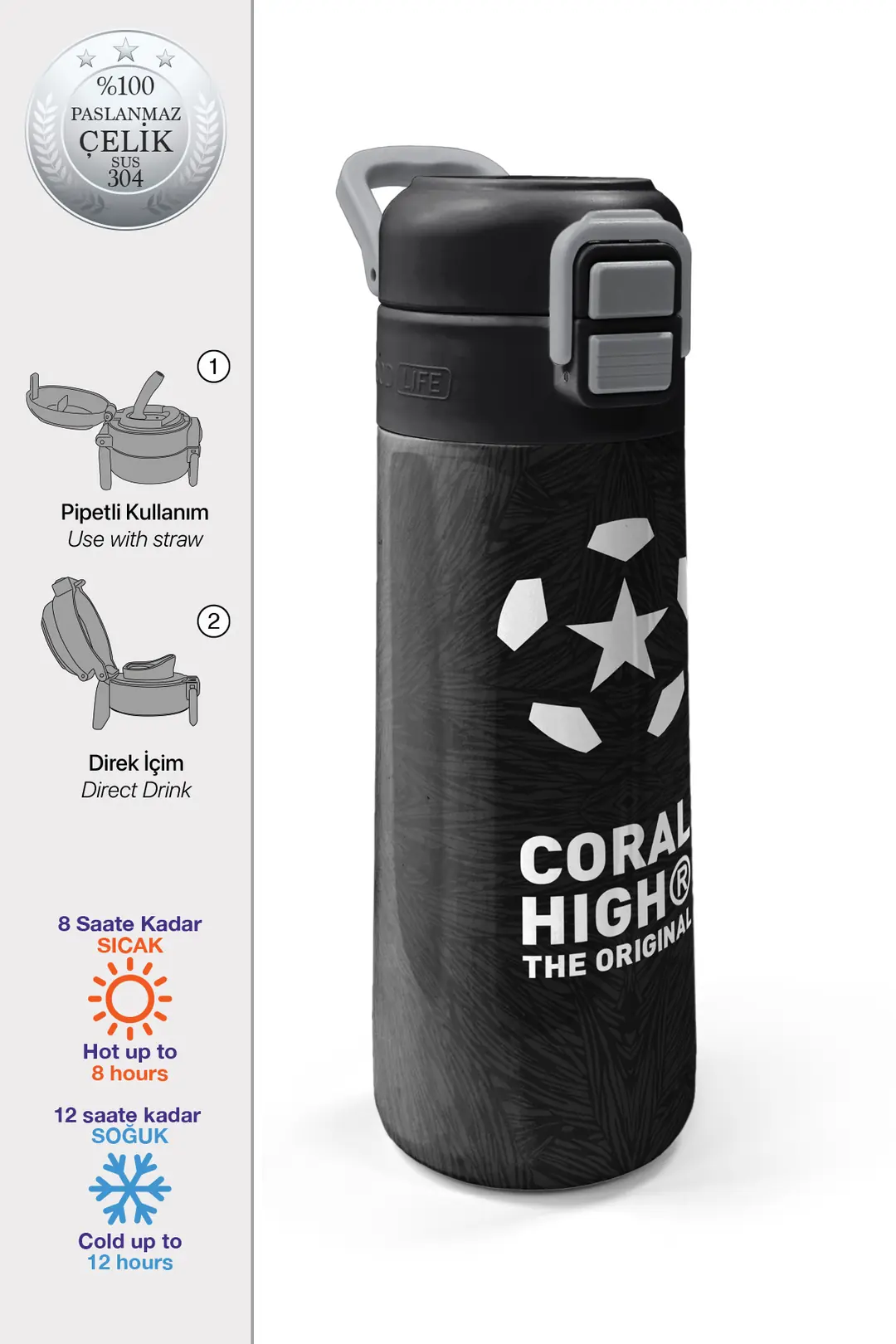 SMS 31898 MATARA ÇELİK 500ML CORAL HIGH