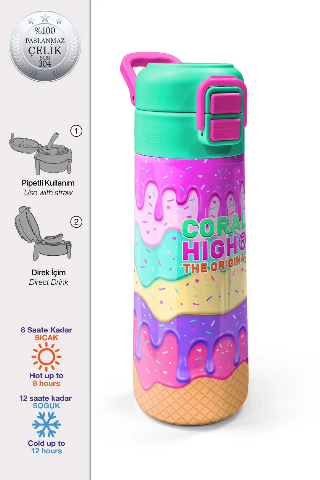 SMS 31938 MATARA ÇELİK 500ML CORAL HIGH