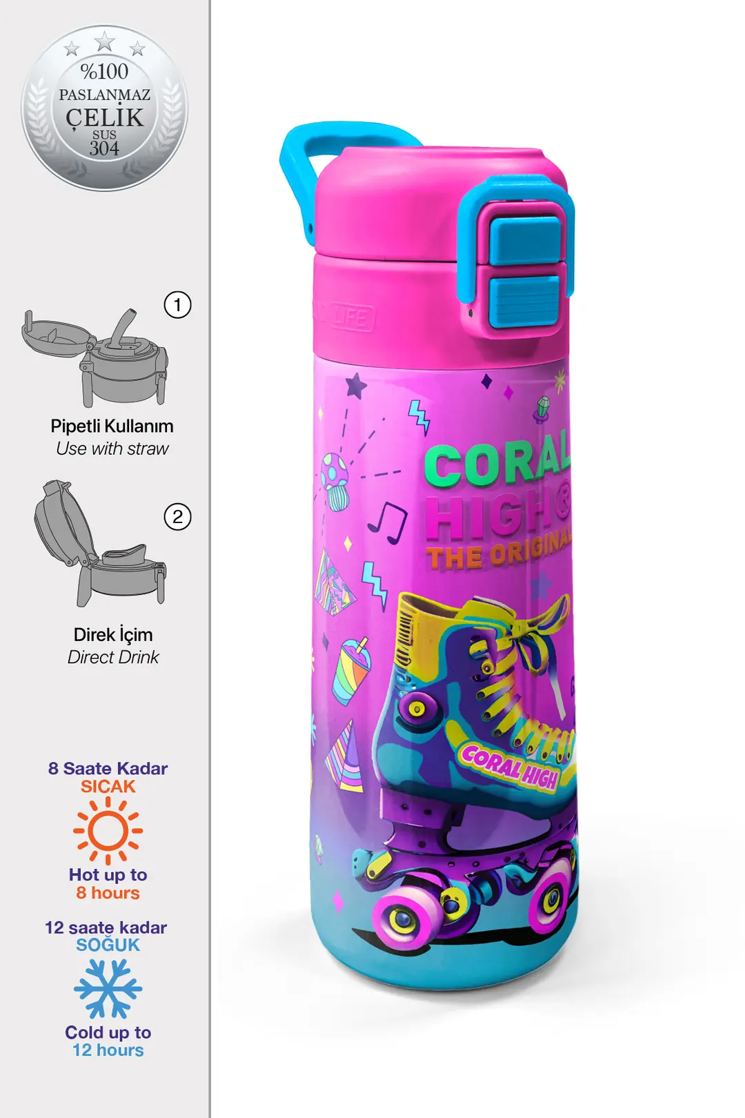 SMS 31955 MATARA ÇELİK 500ML CORAL HIGH