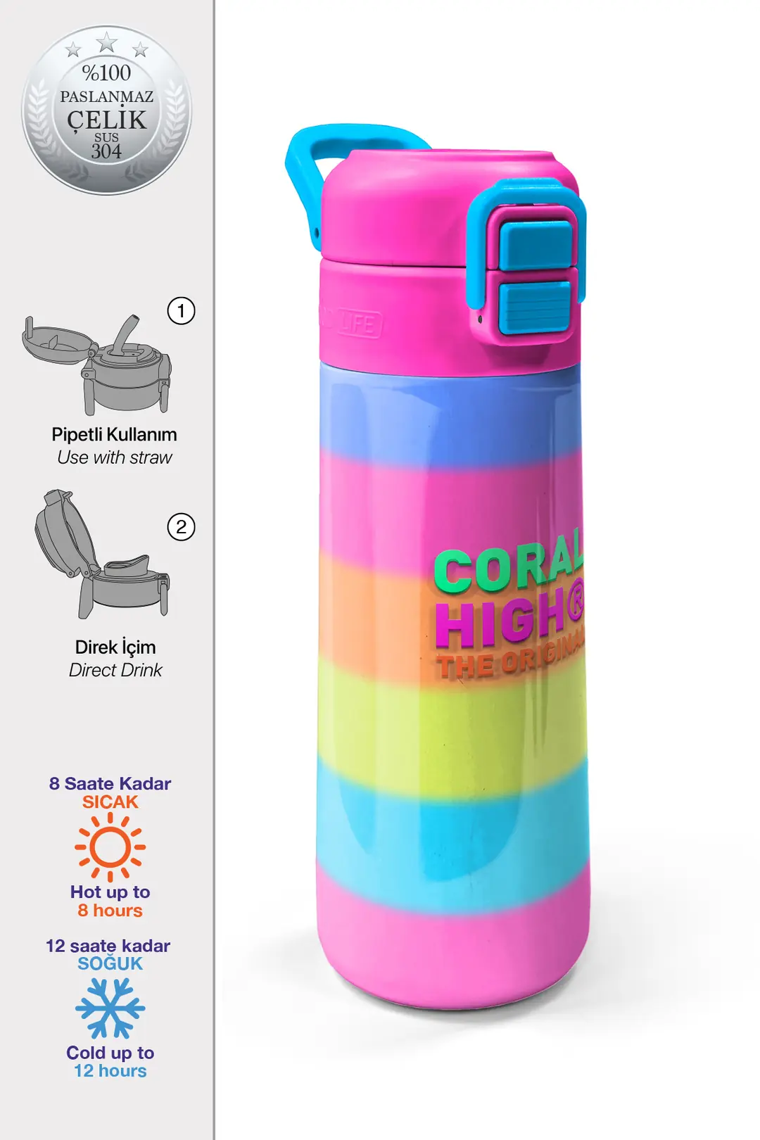 SMS 31986 MATARA ÇELİK 500ML CORAL HIGH