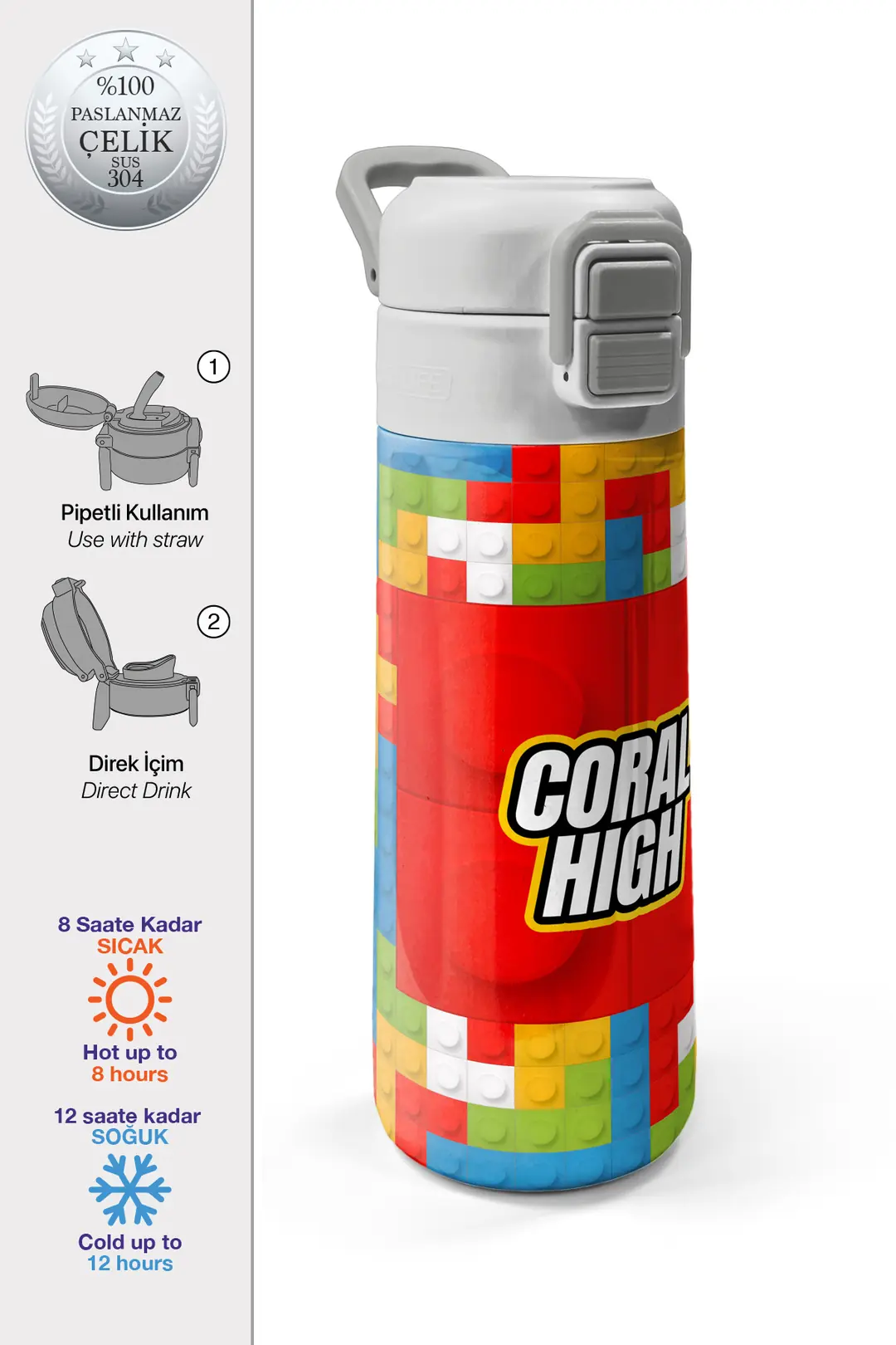 SMS 31991 MATARA ÇELİK 500ML CORAL HIGH