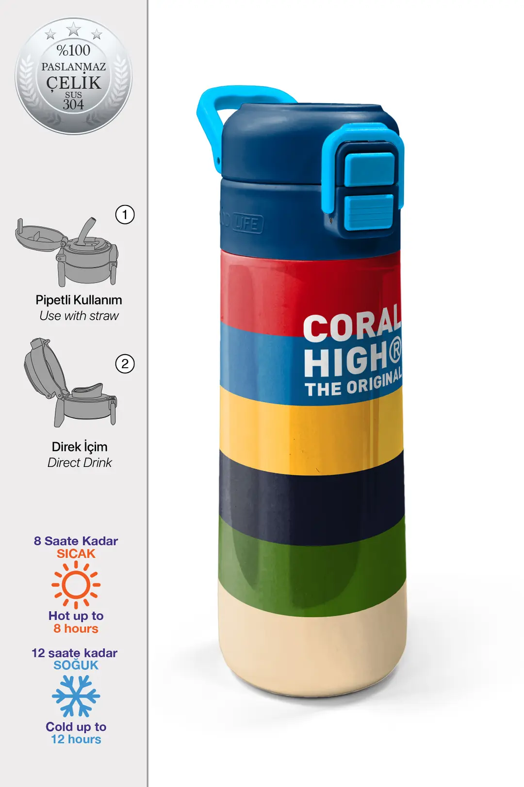 SMS 38112 MATARA ÇELİK 500ML CORAL HIGH