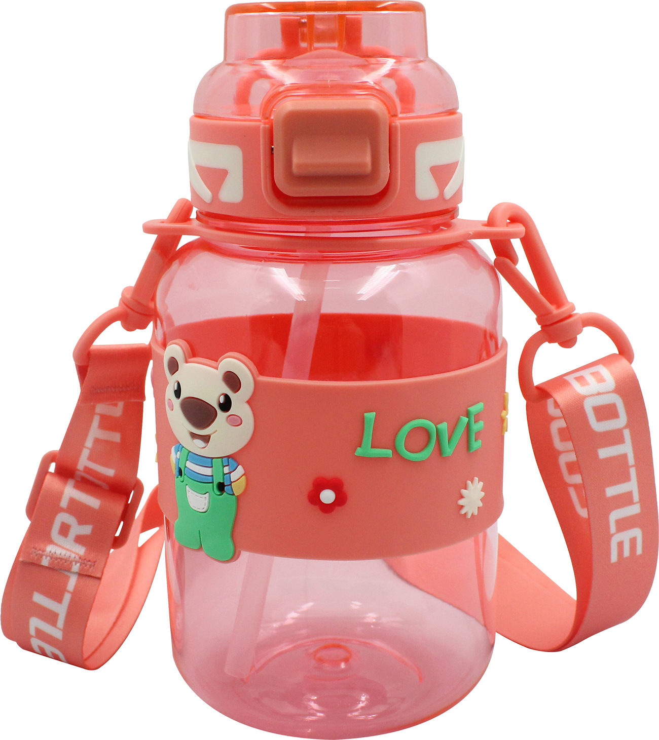 NOKİ T-0118 KIDS SU MATARASI TRİTAN PİPETLİ KPK AYICIK ASKILI 800ML