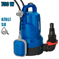 Dalgiç Pompa Kirli SU 750W 3 Kademe Taban 15 TON