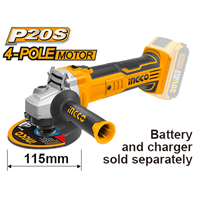 Li-ion Akülü Avuç Taşlama 115 MM 20V 2.0Ah