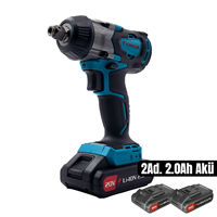 Kömürsüz Akülü Somun Sikma VE Torklu Vidalama 1/2'' 20 +2 Ah AKÜ (2 Adet) + Şarj Cihazi