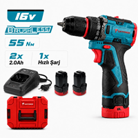 Kömürsüz Akülü Vidalama Li-ion 16V 2.0 Ah
