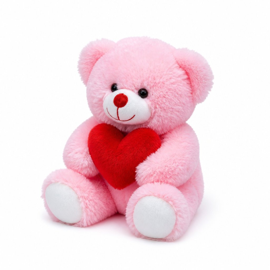 Kalpli peluş ayı — pembe