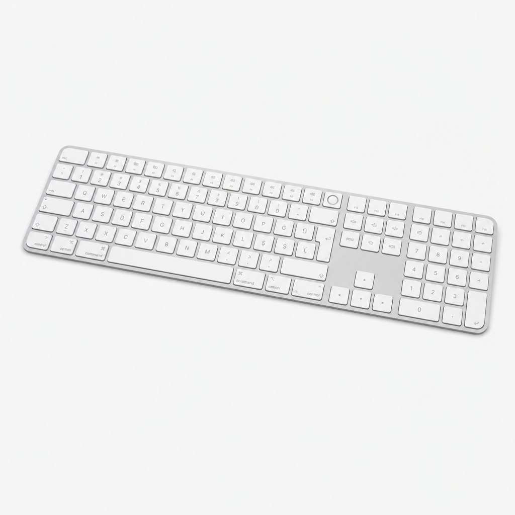 Magic Keyboard Touch ID + tuş takımı TR Q beyaz
