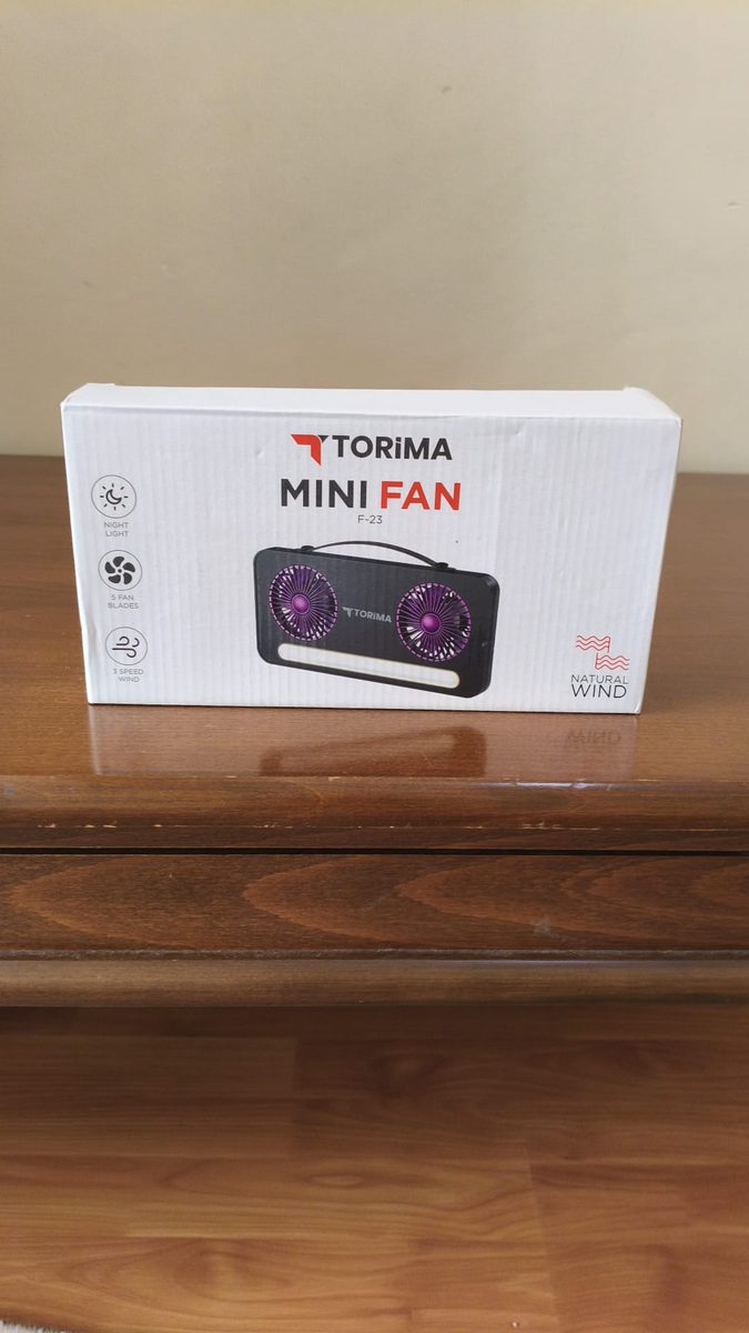 TORIMA F-23 çift fan mini vantilatör gece ışığı