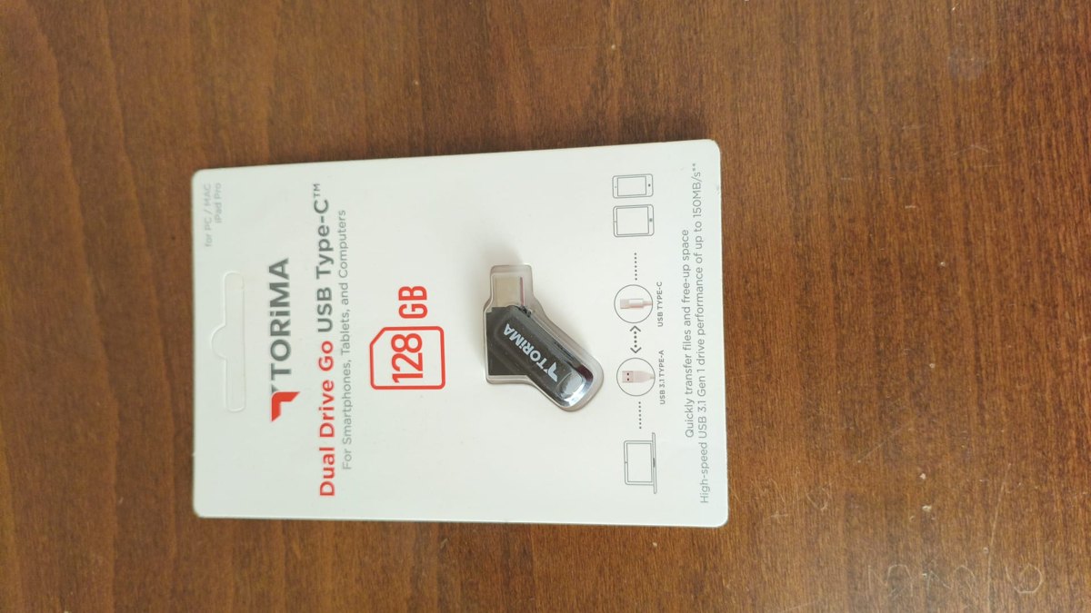 TORIMA 128GB USB-C + USB-A çift uçlu bellek