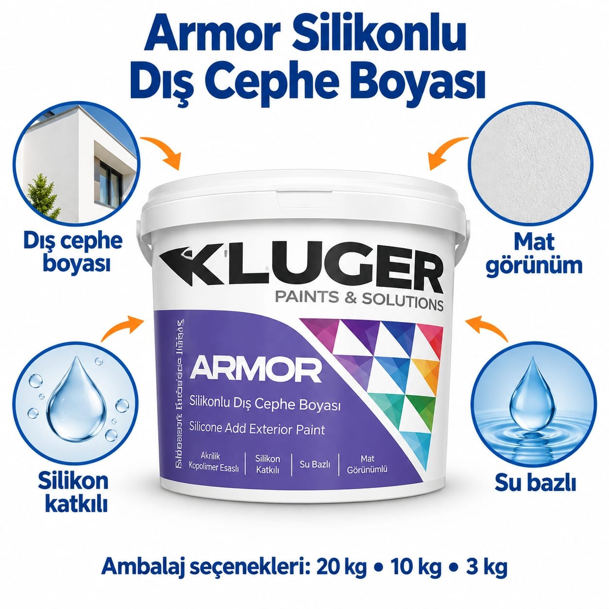 Kluger Armor Silikonlu Dış Cephe Boyası 20 Kg
