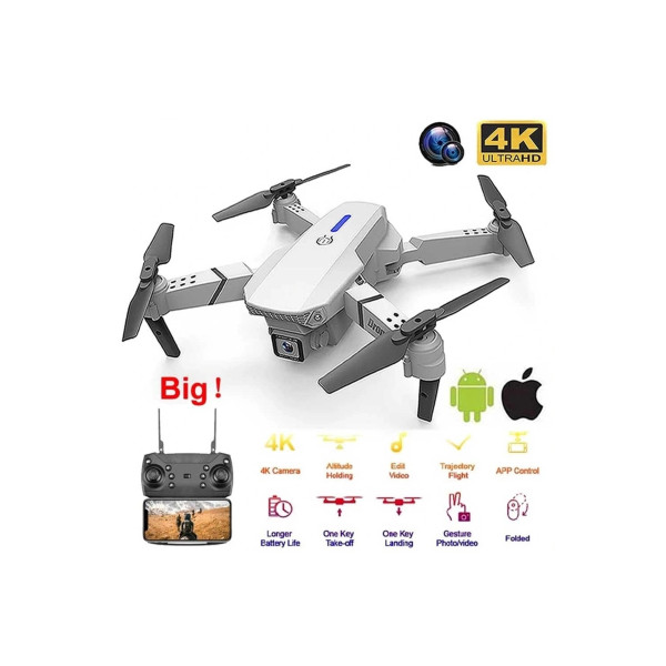 Çift Kameralı Drone Led Işıklı Wifi App Ve Uzaktan Kumanda Kontrollü Quadcopter Katlanabilir Şarjlı