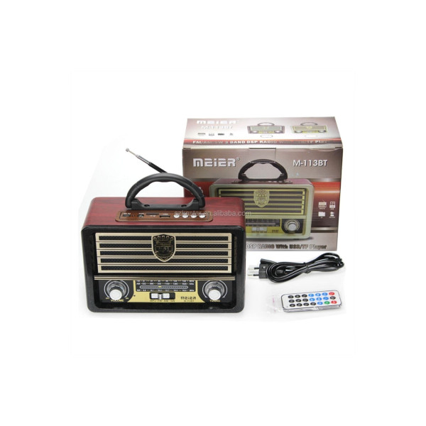 M-113bt Nostaljik Retro Ahşap Bluetooth Hoparlör Fm Radyo