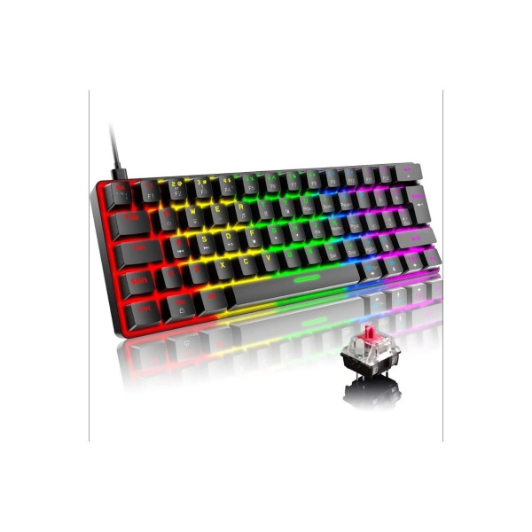 MEKANİK OYUNCU KLAVYESİ RGB LED IŞIKLI TYPE-C GİRİŞLİ RED SWİTCH MECHANİCAL GAMİNG KEYBOARD