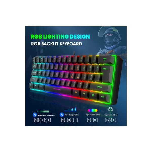 MEKANİK OYUNCU KLAVYESİ RGB LED IŞIKLI TYPE-C GİRİŞLİ RED SWİTCH MECHANİCAL GAMİNG KEYBOARD