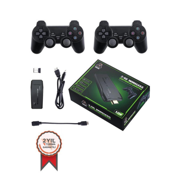GC-05 Siyah 2.4g Çift Kablosuz Atari Denetleyici Video Oyun Konsolu