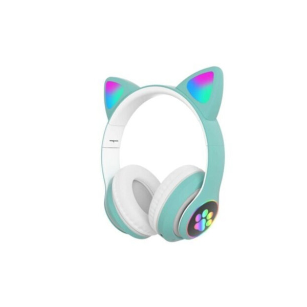 Led Işıklı Mikrofonlu Bluetooth Kulaklık Katlanabilir Kedi Kulaklık