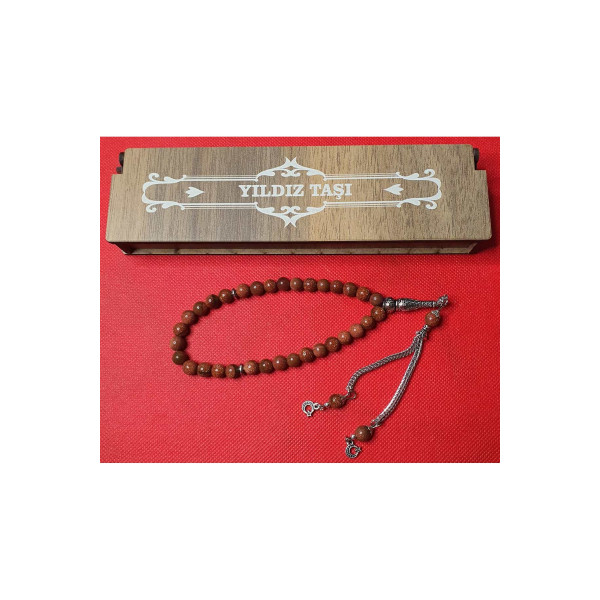 DOĞALTAŞ TESPİH YILDIZ TAŞI TESBİH 33 LÜK KUTULU HEDİYELİK TESBİH