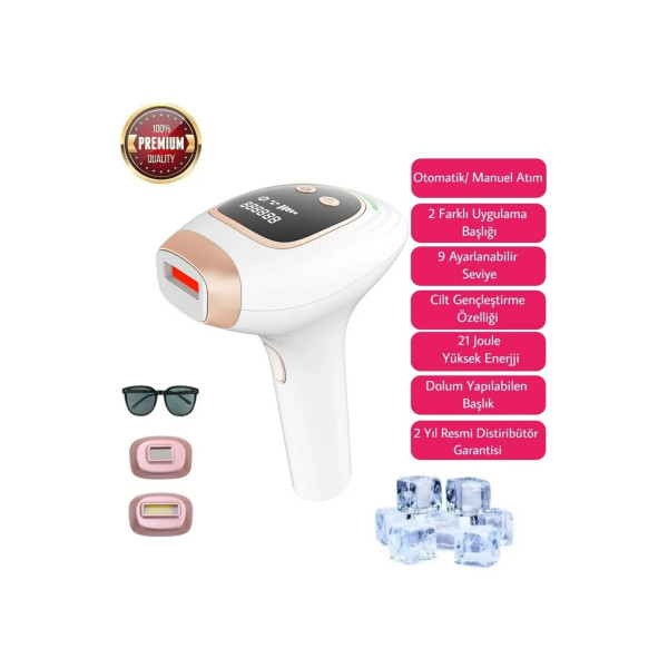 IPL BUZ LAZER EPİLASYON CİHAZI 999.999 OTOMATİK VE MANUEL ATIM 9 SEVİYE TÜM VÜCUT