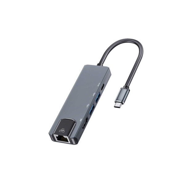 5 In 1 Usb Type C - 4k Hdmi Hdtv Lan Usb 3.0 Usb Pd Hub Adaptörü