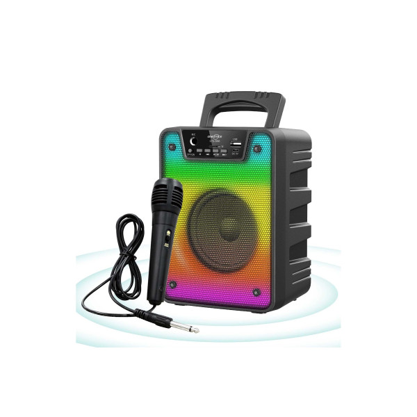 BLUETOOTH SPEAKER KABLOSUZ ŞARJLI HOPARLÖR LED IŞIKLI PARTY BOX MİKROFONLU SES BOMBASI