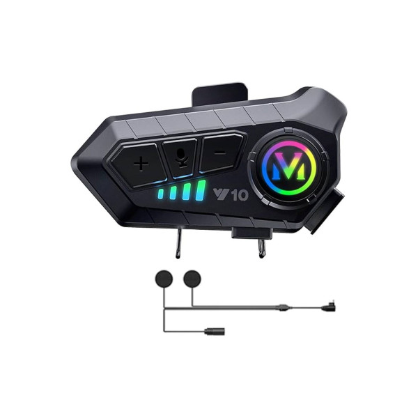 SU GEÇİRMEZ MOTORSİKLET BLUETOOTH KULAKLIK RGB IŞIKLI OTOMATİK CEVAPLAMA MİKROFONLU KASK İNTERCOM