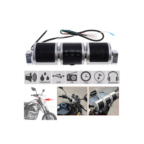 Motorsiklet Bluetooth Hoparlör Motosiklet Mp3 Çalar Fm/sd/usb Ayarlanabilir Bracket Gidon