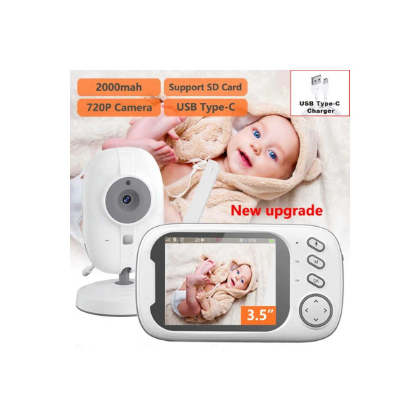 1MP GECE GÖRÜŞLÜ 720P HD BEBEK İZLEME KAMERASI MÖNİTÖRLÜ SICAKLIK GÖSTERGELİ SESLİ VE MÜZİKLİ KAMERA