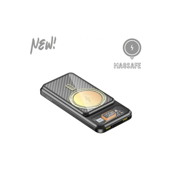 10000MAH 15W WİRELESS MAGSAFE KABLOSUZ ŞARJ ÖZELLİKLİ TAŞINABİLİR ŞARJ ALETİ LCD EKRANLI