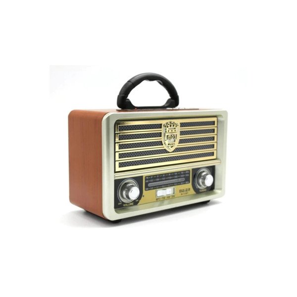 Ahşap Görünümlü Nostaljik Radyo Usb Aux Bluetooth Hoparlör Uzaktan Kumanda M-113bt